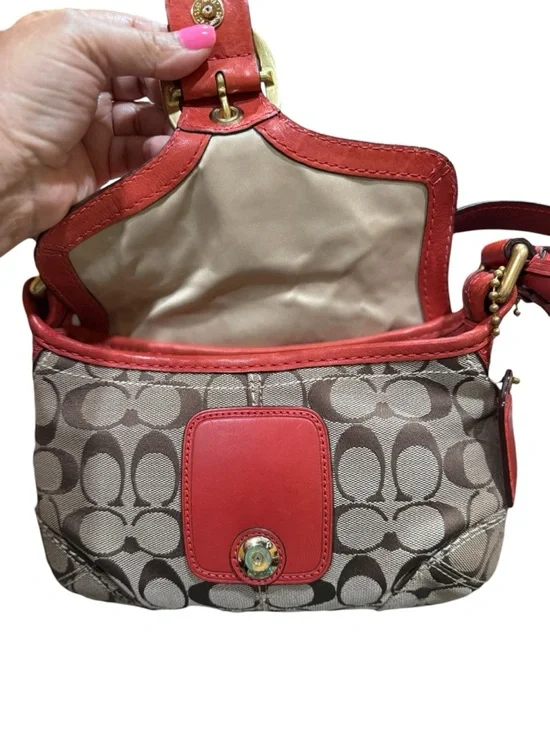 Coach Bleecker Signature Buckle Flap Bag Hobo - Picture 13 of 16